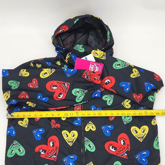 Members Only Keith Haring Heart Windbreaker Womens XL Kidcore Retro 90s Style - Picture 10 of 12